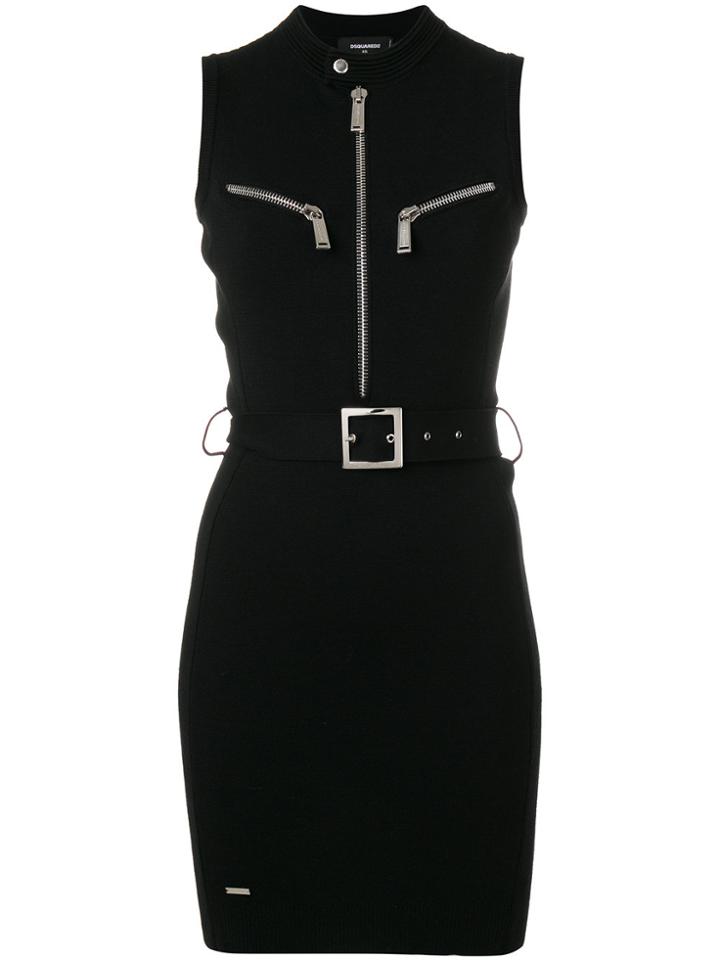 Dsquared2 Belted Sleeveless Dress - Black