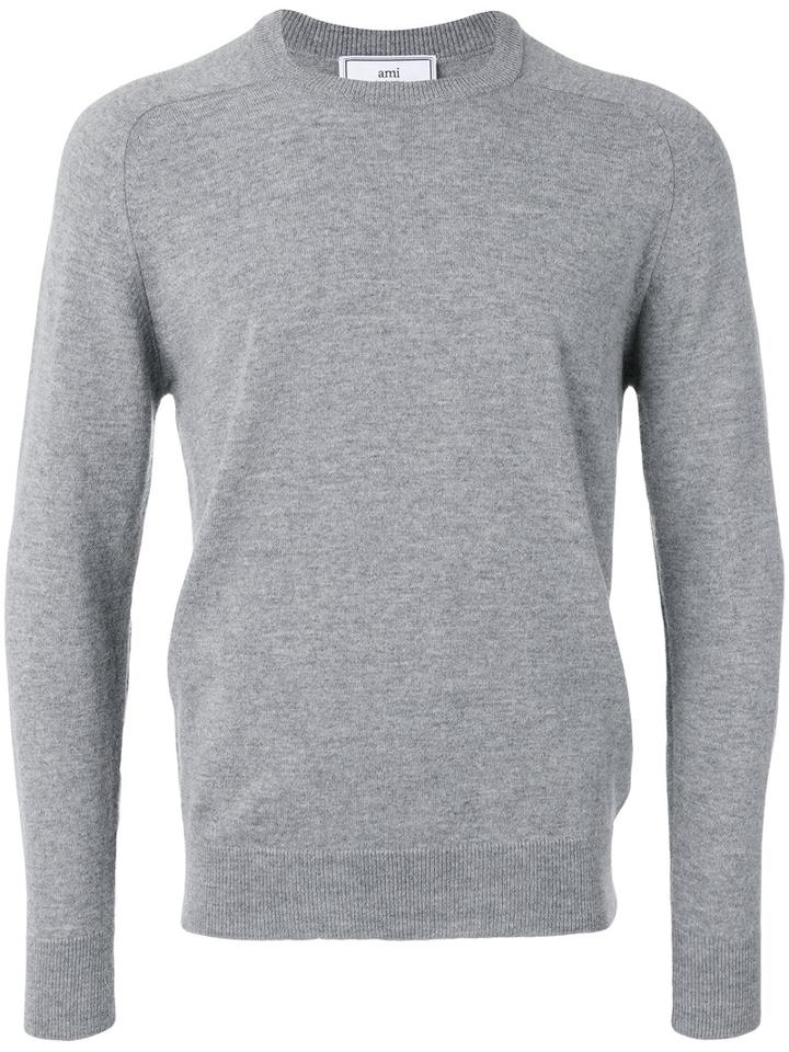 Ami Alexandre Mattiussi - Crew-neck Sweater - Men - Cashmere/wool - Xl, Grey, Cashmere/wool
