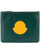 Moncler Logo Embroidered Clutch - Green