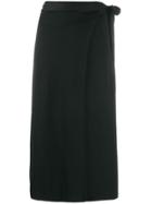 Vince Wrap Tie Skirt - Black