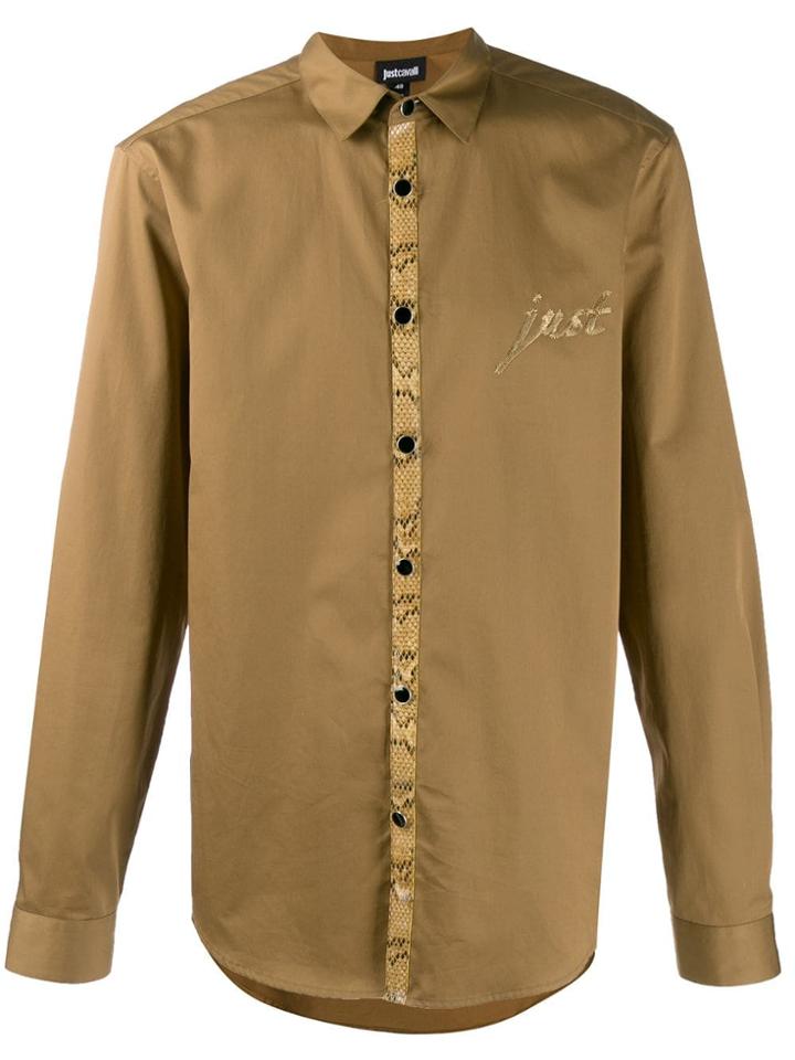 Just Cavalli Embroidered Logo Shirt - Neutrals