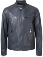 Kent & Curwen Leather Biker Jacket, Men's, Size: Medium, Black, Lamb Skin
