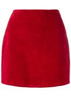 Saint Laurent Suede Mini Skirt - Red