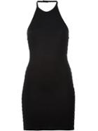 Balmain Open Back Dress, Women's, Size: 40, Black, Viscose/polyamide/spandex/elastane