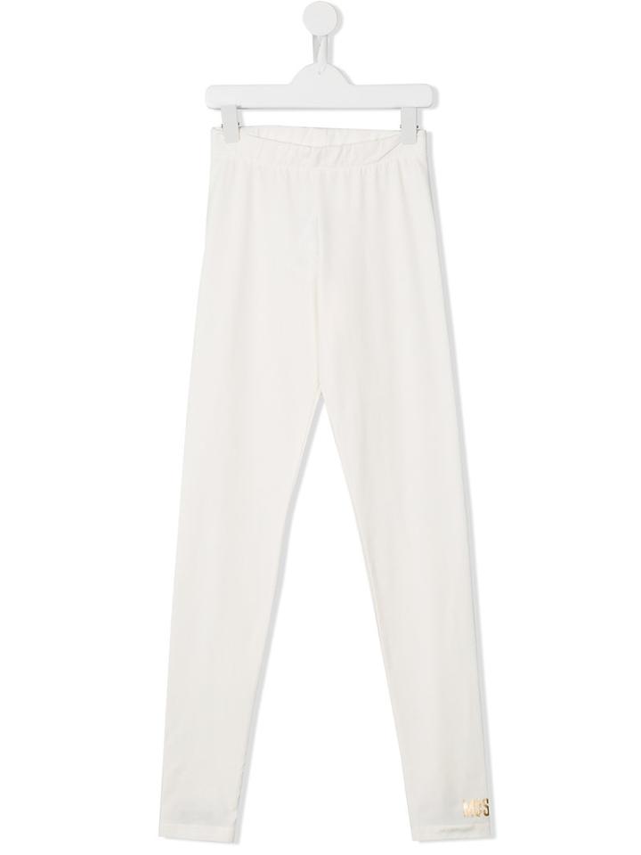 Moschino Kids Logo Print Leggings, Kids Unisex, Size: 14 Yrs, White, Cotton/spandex/elastane