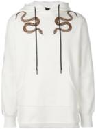 Roberto Cavalli - Snake Print Hoodie - Men - Cotton/viscose - L, White, Cotton/viscose
