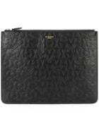 Givenchy 'paris' Zipped Pouch, Adult Unisex, Black, Calf Leather