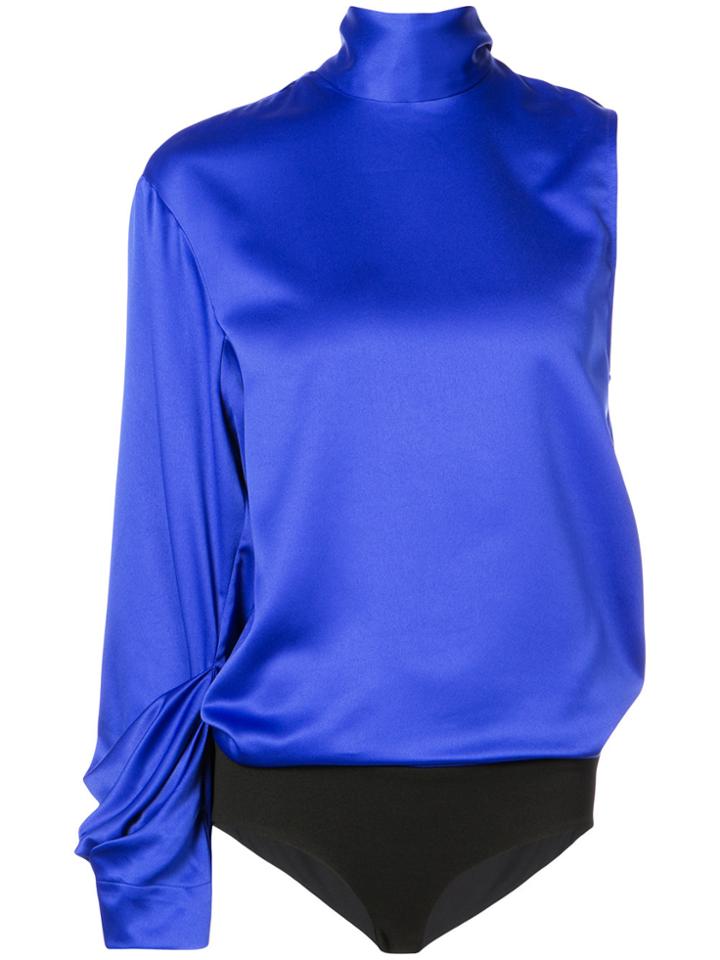 Solace London One-shoulder Bodysuit Top - Blue