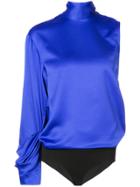 Solace London One-shoulder Bodysuit Top - Blue
