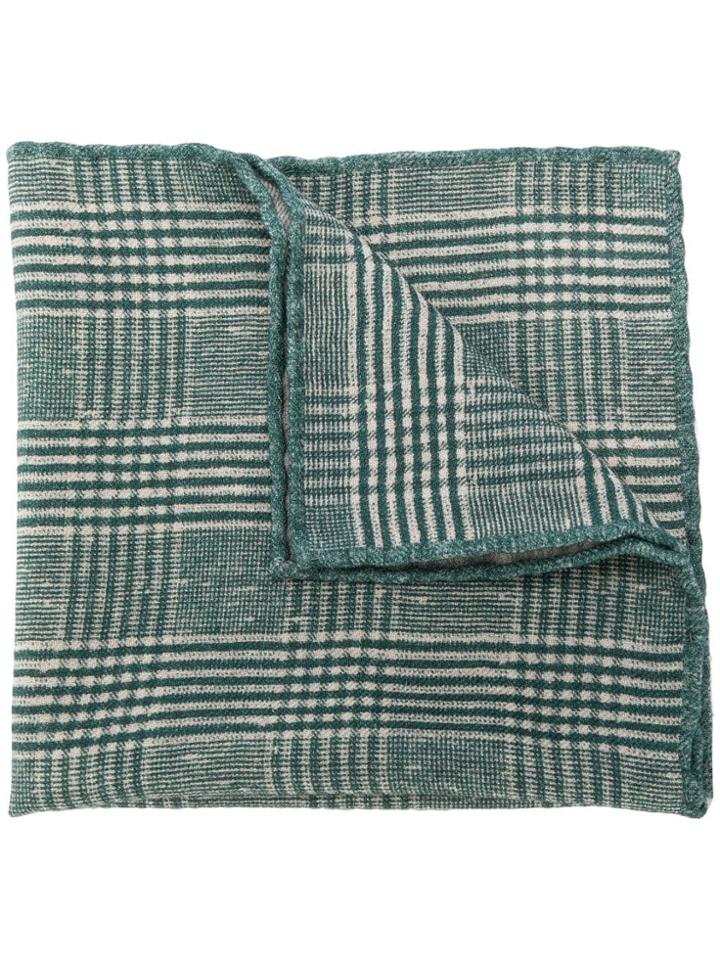 Brunello Cucinelli Plaid Pocket Square - Green