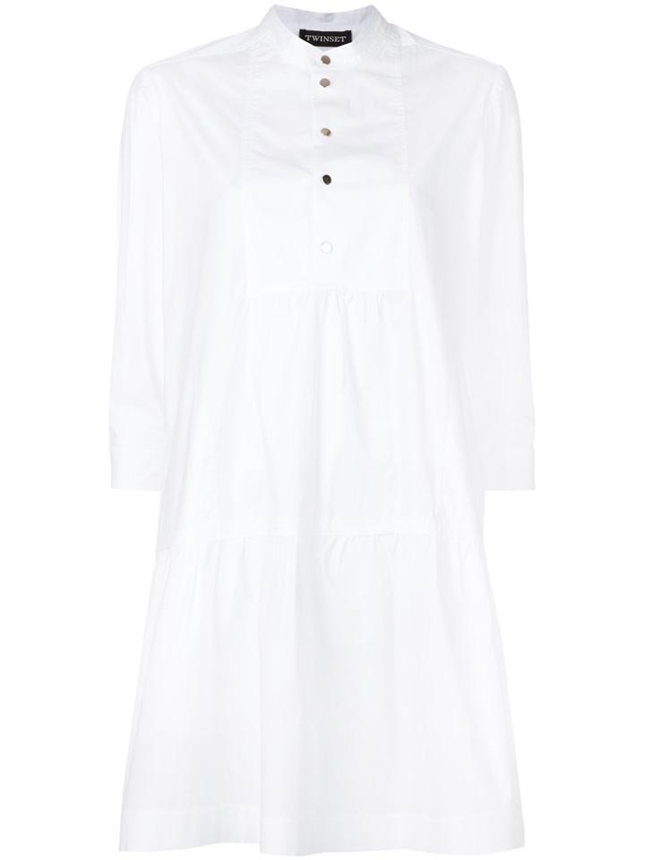 Twin-set Henley Shirt Dress - White