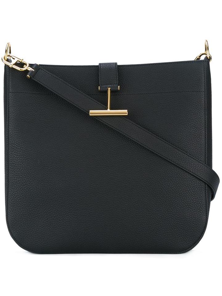 Tom Ford Large Shoulder Bag, Women's, Black, Calf Leather/cotton/polyester/brass