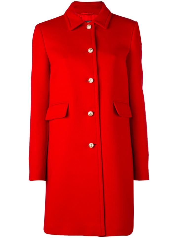Gucci Single Breasted Coat - Red