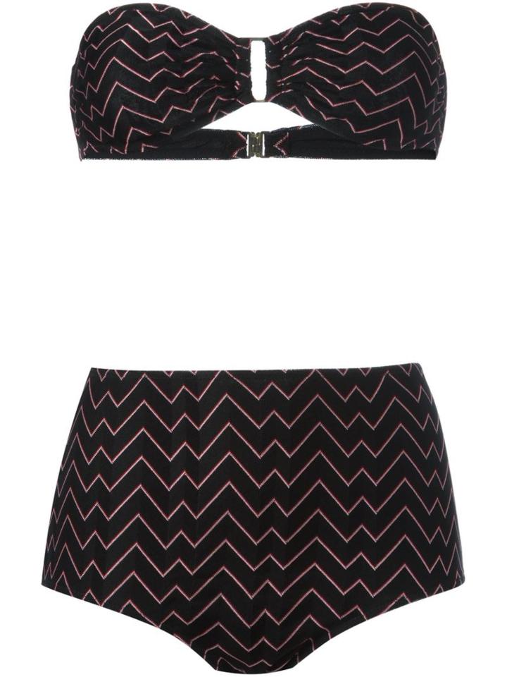 Missoni Chevron Knit Bikini, Women's, Size: 40, Black, Polyamide/spandex/elastane/rayon