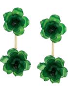 Ken Samudio Oversized Floral Charm Earrings - Green