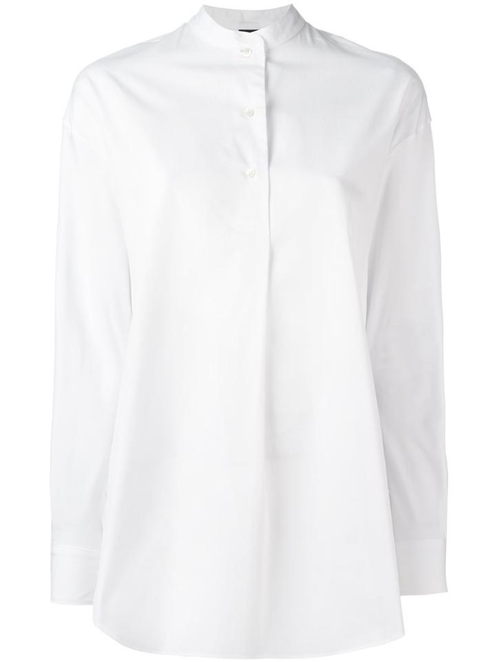 Aspesi Mandarin Neck Shirt, Women's, Size: 40, White, Cotton