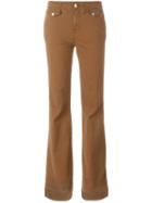 J Brand Flared Trousers, Size: 24, Brown, Cotton/spandex/elastane