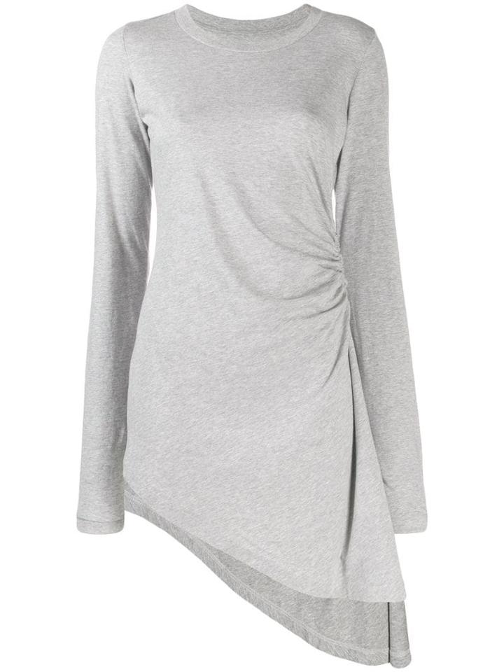 Mm6 Maison Margiela Ruched Asymmetric Top - Grey