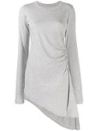 Mm6 Maison Margiela Ruched Asymmetric Top - Grey