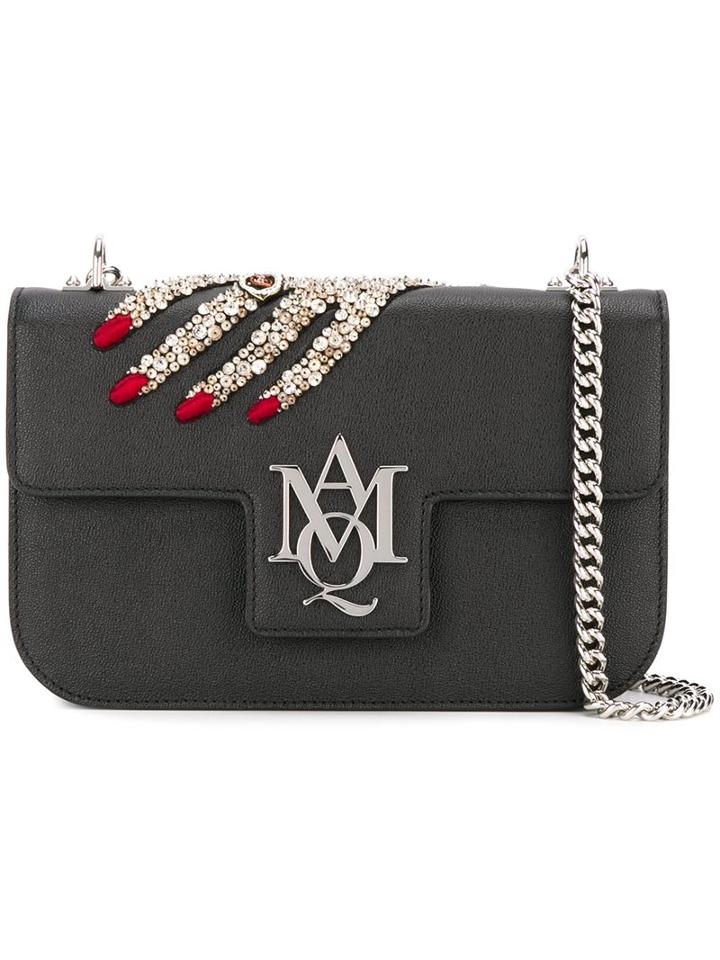 Alexander Mcqueen Embellished Hand Clutch, Women's, Black