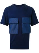 Juun.j Contrasting Front Pocket T-shirt, Men's, Size: 46, Blue, Cotton