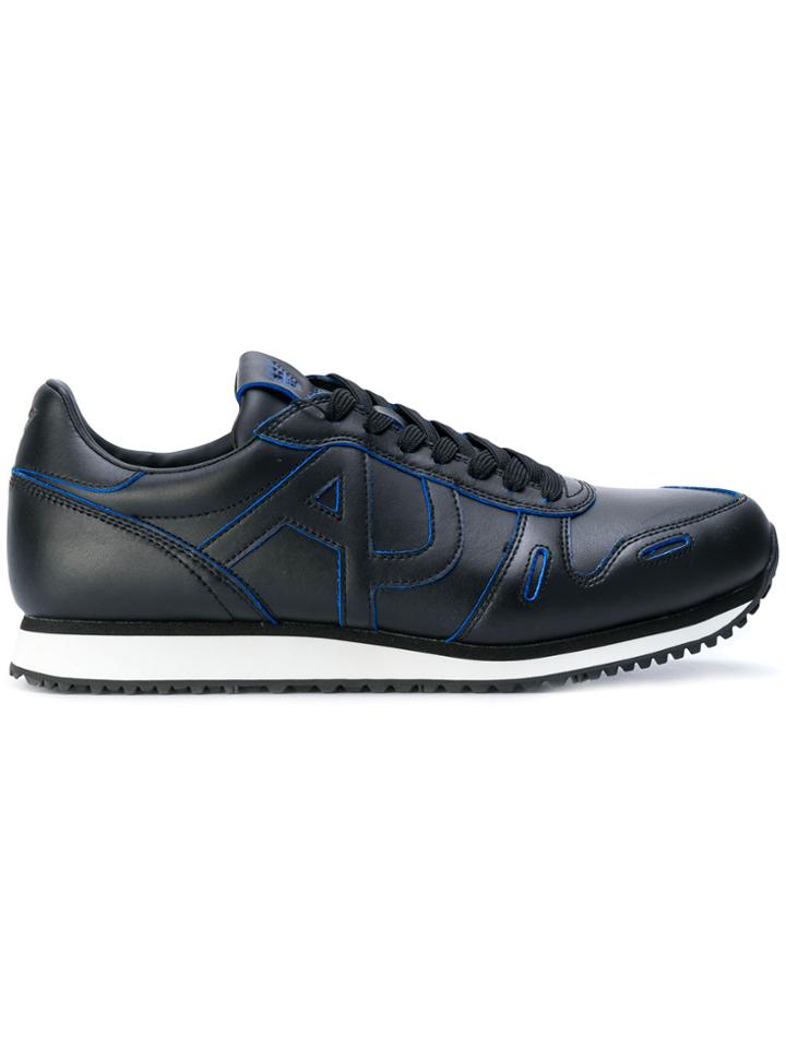 Armani Jeans Lace Up Sneakers - Black