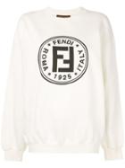 Fendi Pre-owned Ff Logo Print Sweatshirt - White