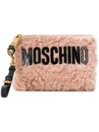 Moschino Logo Envelope Clutch - Pink & Purple