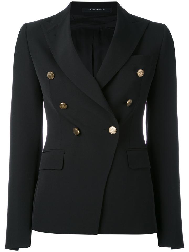 Tagliatore - Double Breasted Blazer - Women - Polyester/spandex/elastane/cupro - 42, Black, Polyester/spandex/elastane/cupro