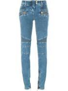 Balmain Biker Jeans, Women's, Size: 36, Blue, Cotton/spandex/elastane