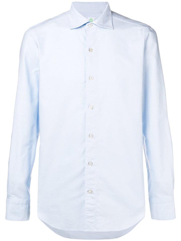 Finamore 1925 Napoli Spread Collar Shirt - Blue