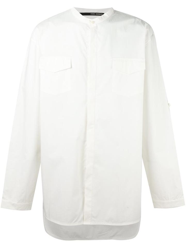 Isabel Benenato Mandarin Collar Shirt, Men's, Size: 48, White, Cotton