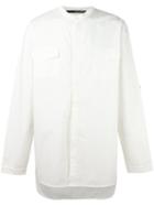 Isabel Benenato Mandarin Collar Shirt, Men's, Size: 48, White, Cotton