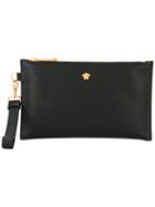Versace - Logo Stamp Clutch - Women - Calf Leather - One Size, Women's, Black, Calf Leather