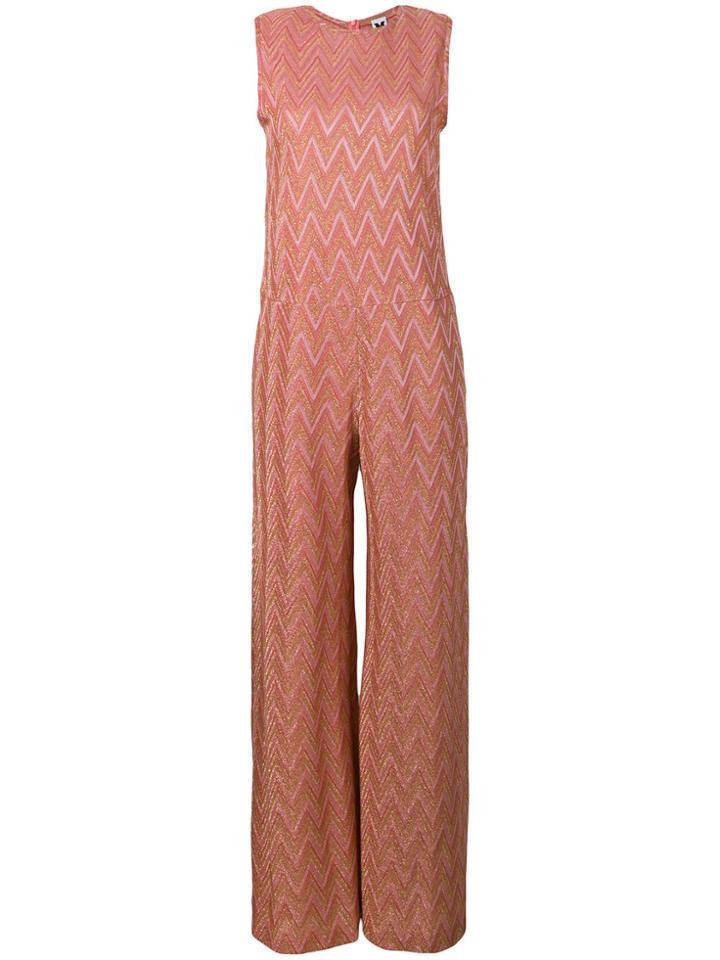 M Missoni Patterned Wide Leg Jumpsuit - Pink & Purple