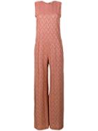 M Missoni Patterned Wide Leg Jumpsuit - Pink & Purple