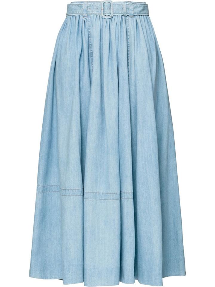 Prada Long Denim Skirt - Blue