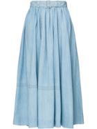 Prada Long Denim Skirt - Blue