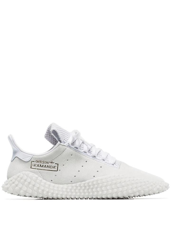 Adidas White Kamanda Suede Low-top Sneakers
