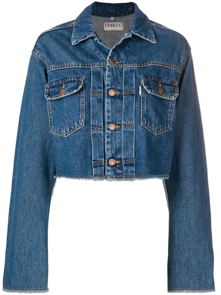Fiorucci Cherub Print Denim Jacket - Blue