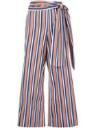 Tanya Taylor 'sahara' Tie Waist Wide Leg Cropped Trousers