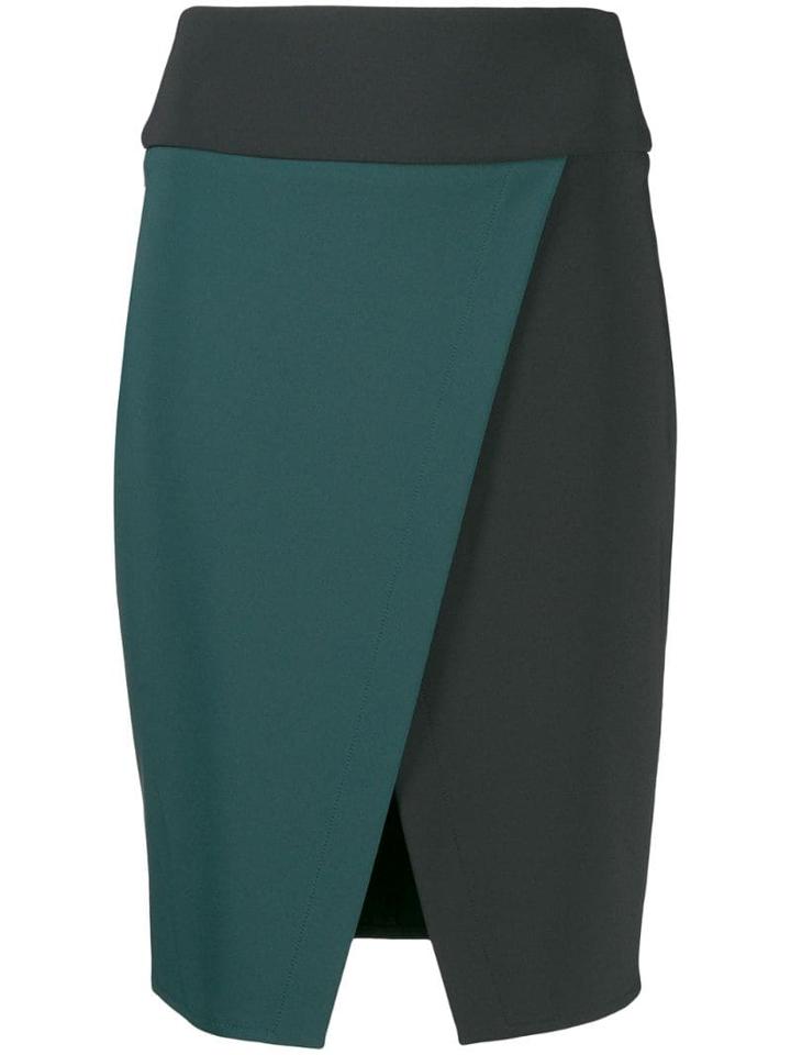 Elisabetta Franchi Two Tone Pencil Skirt - Black