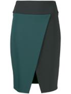 Elisabetta Franchi Two Tone Pencil Skirt - Black