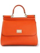 Dolce & Gabbana Classic Satchel, Women's, Yellow/orange, Calf Leather