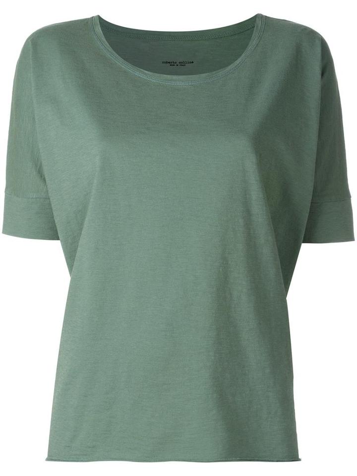Roberto Collina Loose-fit T-shirt, Women's, Size: Medium, Green, Cotton
