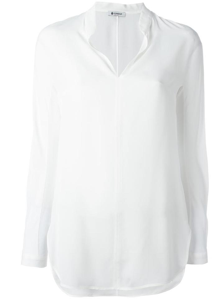 Dondup Classic Shirt, Women's, Size: 44, White, Viscose/silk