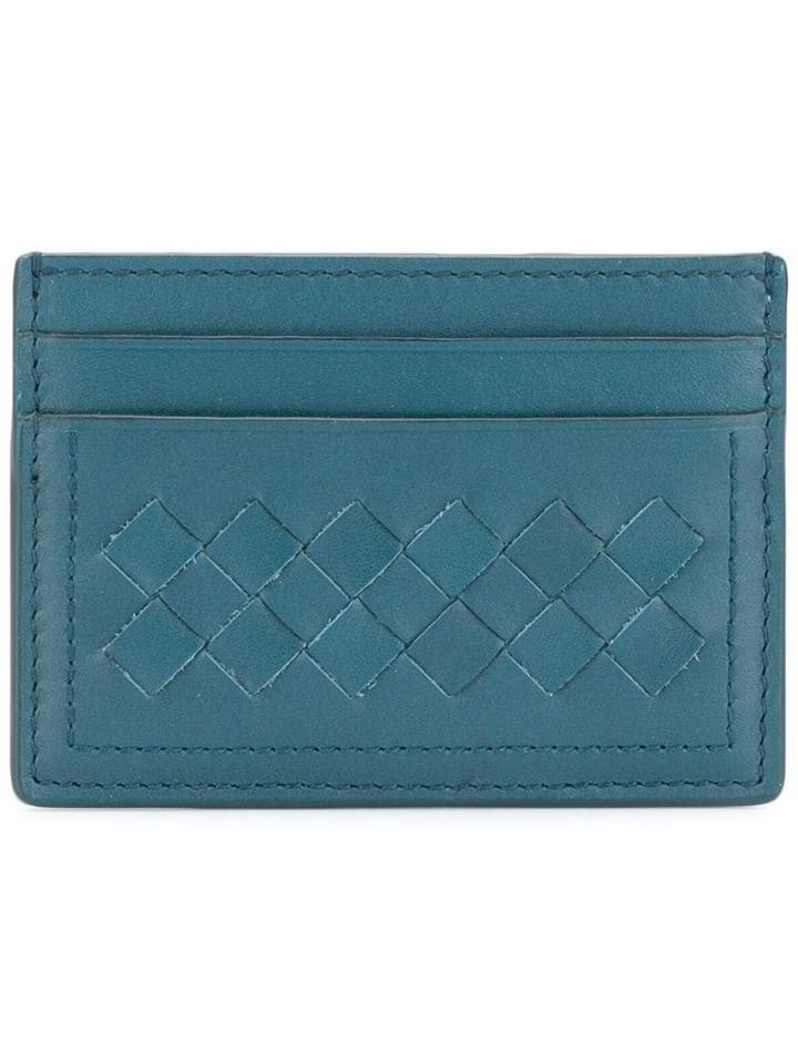 Bottega Veneta Intrecciato Detail Card Case - Blue