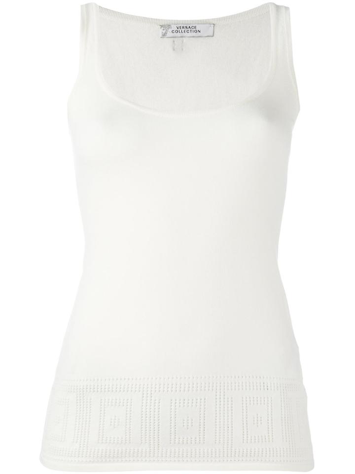 Versace Collection Classic Tank Top, Women's, Size: 40, White, Viscose/polyester