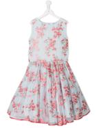 Lesy Teen Floral Party Dress - Blue