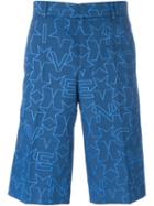 Givenchy Star Jacquard Shorts, Men's, Size: 46, Blue, Cotton/cupro/polyester